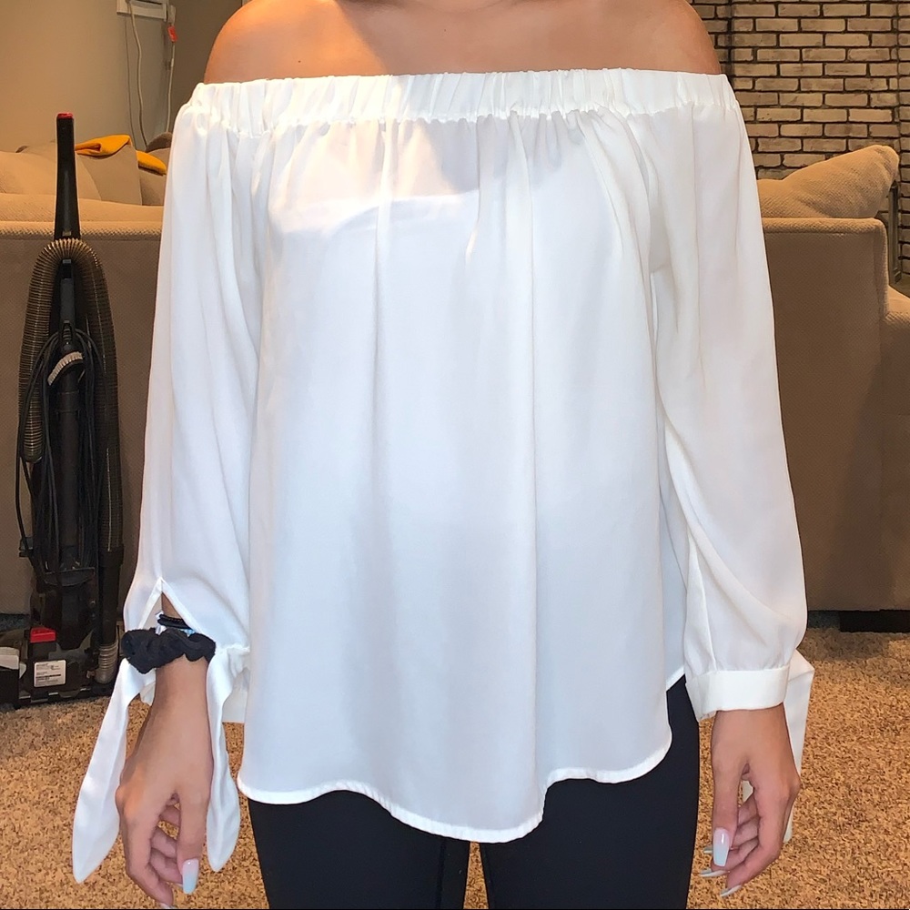 White off the shoulder top